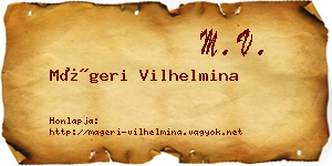 Mágeri Vilhelmina névjegykártya